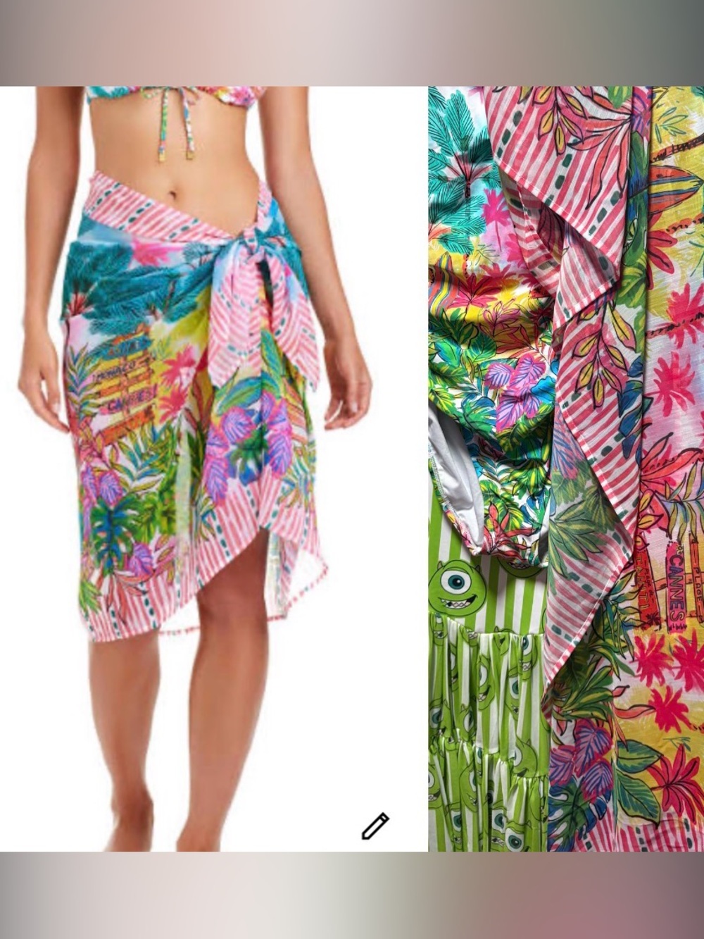 Bleu rod Beattie wrap Floral Pink Tropical Wrap Swim Sarong